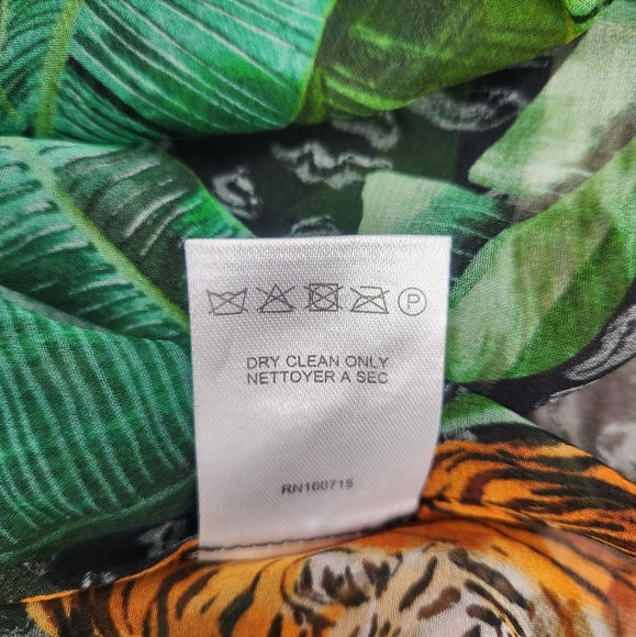 Retrofete Joanna Print Shirt in Safari Print Size XXL NWT Sheer Long Sleeve Silk - Picture 14 of 14